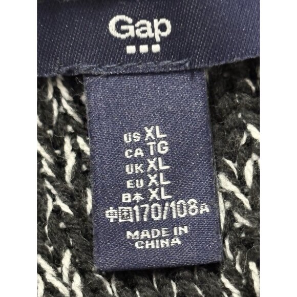 Gap Tunic Long Sleeve Sweater Women XL Black White Blended Color Knit - Picture 7 of 8